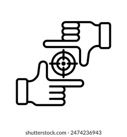 simple target icon with outline style