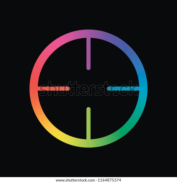 Simple Target Icon Rainbow Color Dark Stock Vector (Royalty Free ...