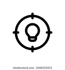 Simple Target Idea line icon isolated on a white background