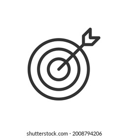 Icono de línea de destino simple. Símbolo premium con estilo de trazo. Diseño del icono de destino. Ilustración vectorial.