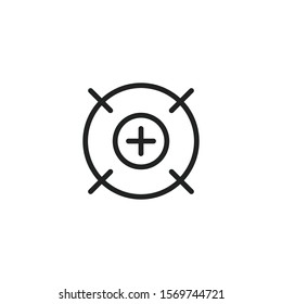 Simple target line icon. Stroke pictogram. Vector illustration isolated on a white background. Premium quality symbol. Vector sign for mobile app and web sites.