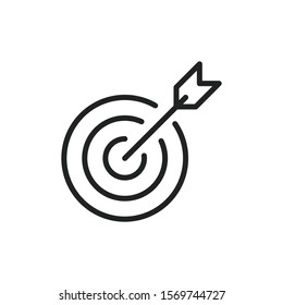 Simple target line icon. Stroke pictogram. Vector illustration isolated on a white background. Premium quality symbol. Vector sign for mobile app and web sites.