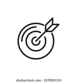 Simple target line icon. Stroke pictogram. Vector illustration isolated on a white background. Premium quality symbol. Vector sign for mobile app and web sites.