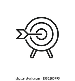 Simple target line icon. Stroke pictogram. Vector illustration isolated on a white background. Premium quality symbol. Vector sign for mobile app and web sites.