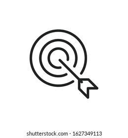 Simple target line icon. Stroke pictogram. Vector illustration isolated on a white background. Premium quality symbol. Vector sign for mobile app and web sites.