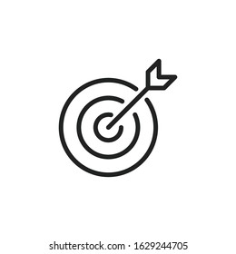 Simple target line icon. Stroke pictogram. Vector illustration isolated on a white background. Premium quality symbol. Vector sign for mobile app and web sites.