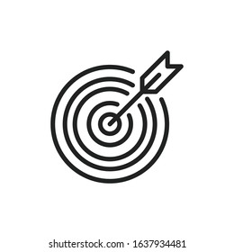Simple target line icon. Stroke pictogram. Vector illustration isolated on a white background. Premium quality symbol. Vector sign for mobile app and web sites.