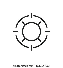 Simple target line icon. Stroke pictogram. Vector illustration isolated on a white background. Premium quality symbol. Vector sign for mobile app and web sites.