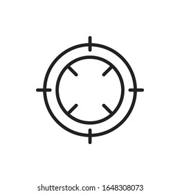 Icono de línea de destino simple. Pictograma de trazo. Ilustración vectorial aislada en un fondo blanco. Símbolo de calidad superior. Signo de vector para aplicaciones móviles y sitios web.