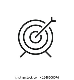 Simple target line icon. Stroke pictogram. Vector illustration isolated on a white background. Premium quality symbol. Vector sign for mobile app and web sites.