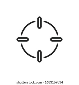 Simple target line icon. Stroke pictogram. Vector illustration isolated on a white background. Premium quality symbol. Vector sign for mobile app and web sites.