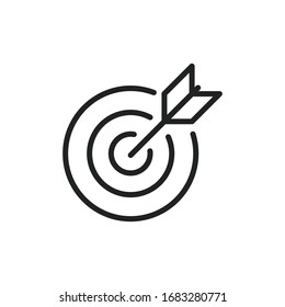 Simple target line icon. Stroke pictogram. Vector illustration isolated on a white background. Premium quality symbol. Vector sign for mobile app and web sites.