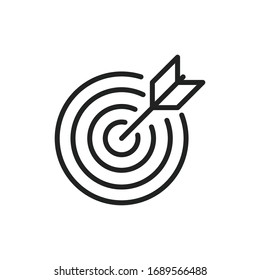 Simple target line icon. Stroke pictogram. Vector illustration isolated on a white background. Premium quality symbol. Vector sign for mobile app and web sites.