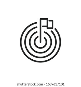 Icono de línea de destino simple. Pictograma de trazo. Ilustración vectorial aislada en un fondo blanco. Símbolo de calidad superior. Signo de vector para aplicaciones móviles y sitios web.