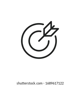 Simple target line icon. Stroke pictogram. Vector illustration isolated on a white background. Premium quality symbol. Vector sign for mobile app and web sites.