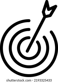 Simple target line icon. Stroke pictogram. Vector illustration isolated on a white background.eps
