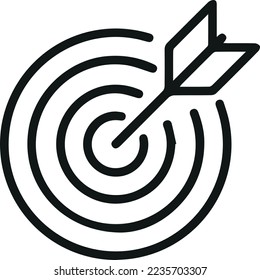 Simple target line icon. Stroke pictogram. Vector illustration isolated on a white background. Premium quality symbol. Vector sign for mobile app and web sites.