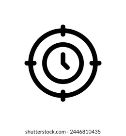 Icono de línea de tiempo de destino simple aislado en un fondo blanco