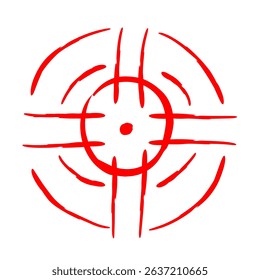 Simple target vector illustration with concentric circles and arrow center. Ideal for business goals, accuracy, marketing, focus, or strategy concepts in digital or print design.