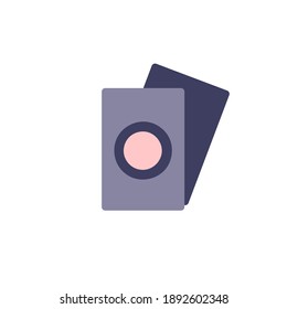 Simple tarot cards on a white background. Attributes for magic and witchcraft. Hand drawn vector isolated single illustration.