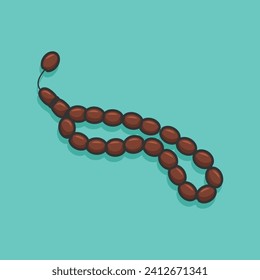 Simple tasbih muslim player beads cartoon vector illustrations religion icon Vector design svg