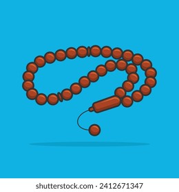 Simple tasbih muslim player beads cartoon vector illustrations religion icon Vector design svg