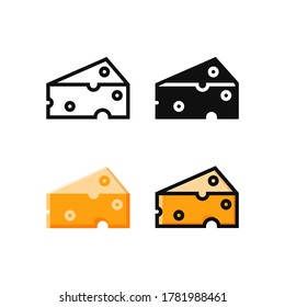 diseño sencillo y sabroso de iconos de queso en línea, sólido, plano y relleno estilo de línea para el icono de comida y bebida, sitio web, aplicación y diseño ui. ilustración vectorial del desayuno en un estilo colorido en fondo blanco.