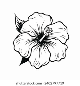 Simple Tattoo of a Petunia: 2D Flat Vector