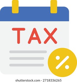 Icono de documento fiscal simple con símbolo porcentual, adecuado para Sitios web financieros y contables.