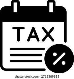 Icono de documento fiscal simple con símbolo porcentual, adecuado para Sitios web financieros y contables.