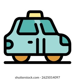 Simple taxi icon symbolizing quick and convenient transportation in a bustling city environment