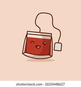 Bolsa de té simple para la Ilustración vectorial de dibujos animados de relajación instantánea Colección de concepto de bebida icono aislado