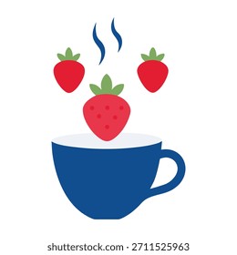 Una simple taza de té con Formas de fresa