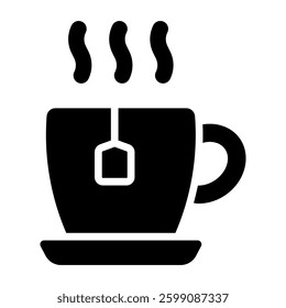 Simple Tea glyph icon. The icon can be used for websites, print templates, presentation templates, illustrations, etc	