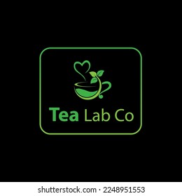 simple tea, green logo design