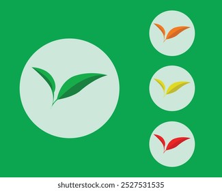 Ilustração simples do projeto do ícone da folha do chá com cor alternativa para seu ativo de design e outros