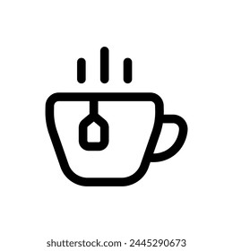 Icono simple de la línea del té aislado en un fondo blanco