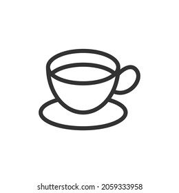 Simple tea line icon. Premium symbol in stroke style. Design of tea icon. Vector illustration.