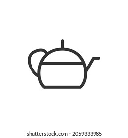 Icono simple de la línea de té. Símbolo premium con estilo de trazo. Diseño del icono del té. Ilustración vectorial.