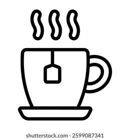 Simple Tea outline icon. The icon can be used for websites, print templates, presentation templates, illustrations, etc	