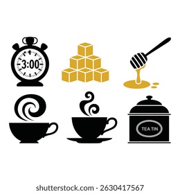 Simple Tea Time Icons for Design