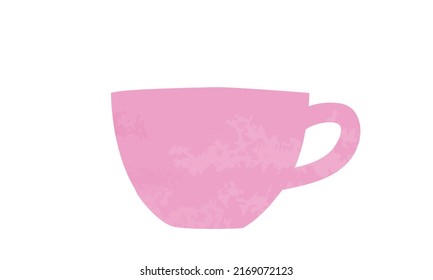 Simple Teacup Flat Vector Design Illustration Isolated On White Background. Cup Of Tea Watercolor Drawing. Minimalist Teacup Clipart. Cup Of Tea Hand Drawn Cartoon Style