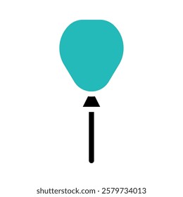 Simple Teal Balloon Icon on White Background Image