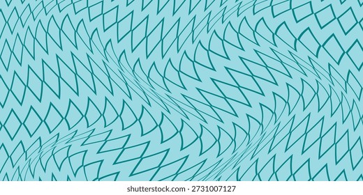 Arte simple del patrón de la onda del rombo del contorno verde azulado para el fondo del cartel del Anuncio.