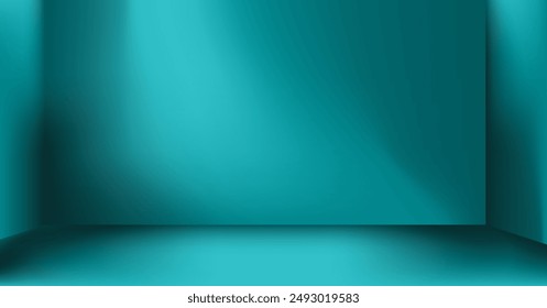 Habitación Simple De Color Azulado Esquina Interior Con Viga De Luz
