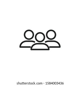 Simple team line icon. Stroke pictogram. Vector illustration isolated on a white background. Premium quality symbol. Vector sign for mobile app and web sites.
