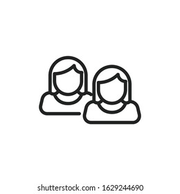 Simple team line icon. Stroke pictogram. Vector illustration isolated on a white background. Premium quality symbol. Vector sign for mobile app and web sites.