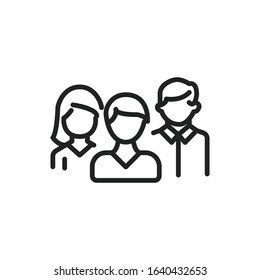 Simple team line icon. Stroke pictogram. Vector illustration isolated on a white background. Premium quality symbol. Vector sign for mobile app and web sites.