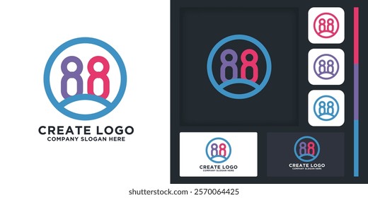 simple team work logo with line concept