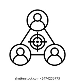 simple teamwork icon with outline style